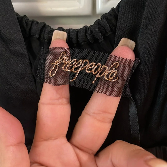 Free People Lexy Dress Long Maxi Boho flowy sleeveless edgy Black size large - Picture 6 of 15